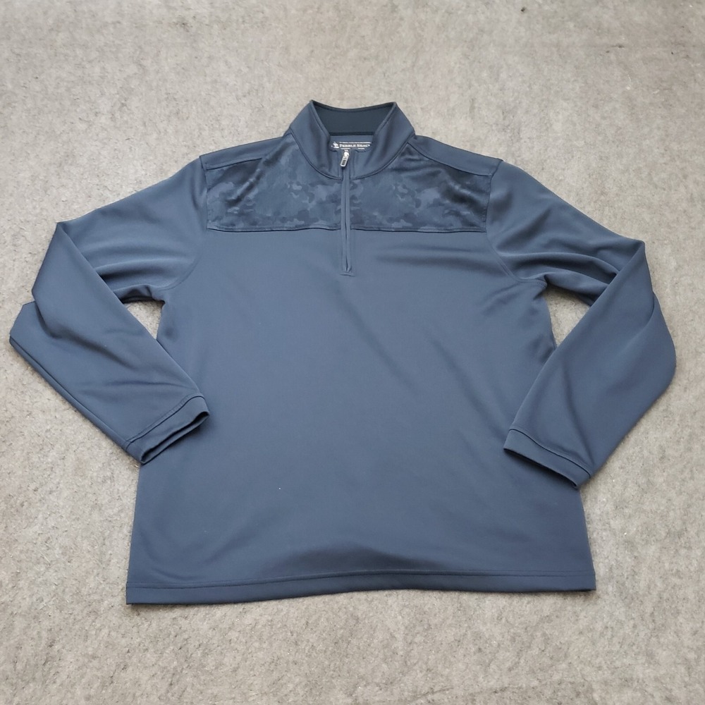 Pebble Beach Sweater Mens Large Gray Outdoors Golf Golfer Golfing Zip Adult